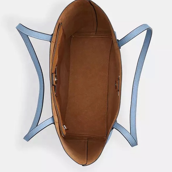 Authentic COACH Pebbled leather/suede snap long Tote - Picture 5 of 14